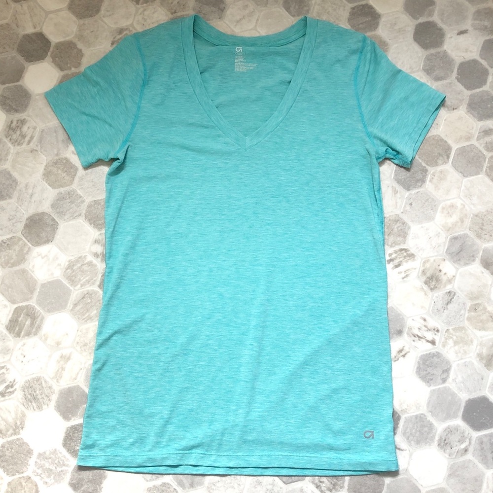 Teal GapFit Breathe V Neck Workout TShirt